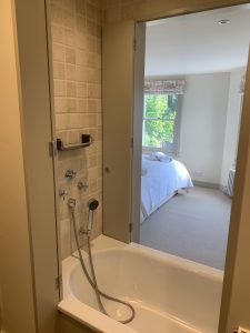 Master bedroom has its own bath that can be shut off from the rest of the bathroom
